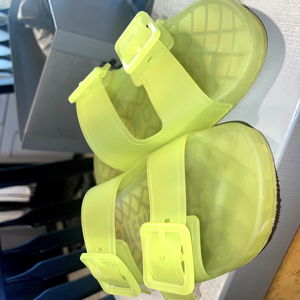 Balenciaga Bright Yellow Slide Sandals